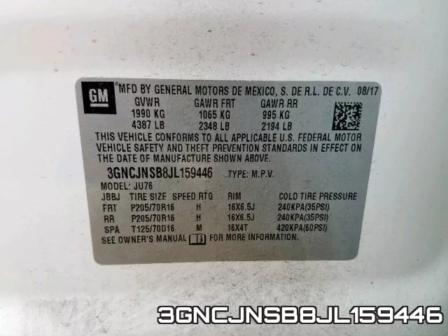 3GNCJNSB8JL159446 фото 2