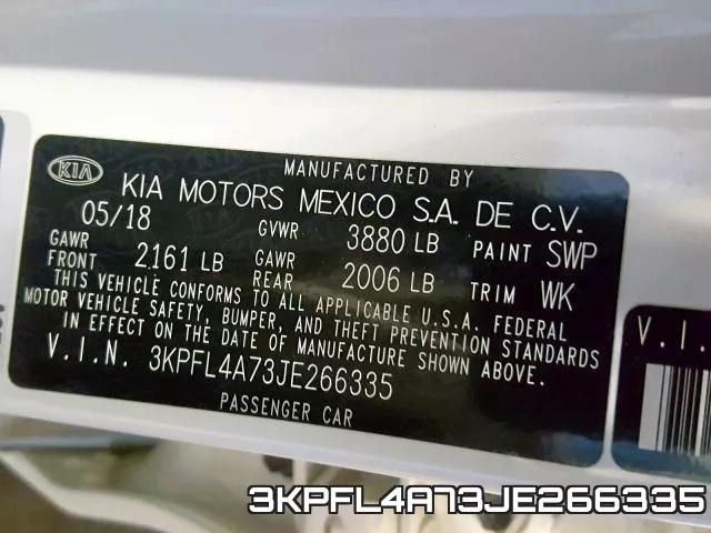 3KPFL4A73JE266335 фото 2