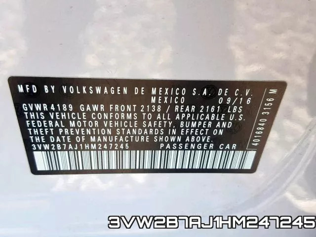 3VW2B7AJ1HM247245 фото 2