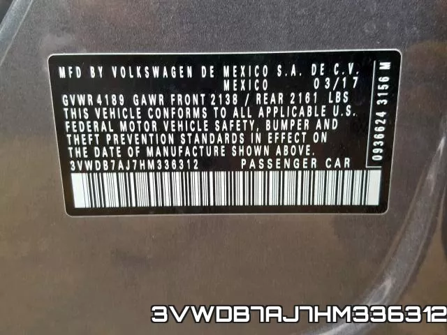 3VWDB7AJ7HM336312 фото 2