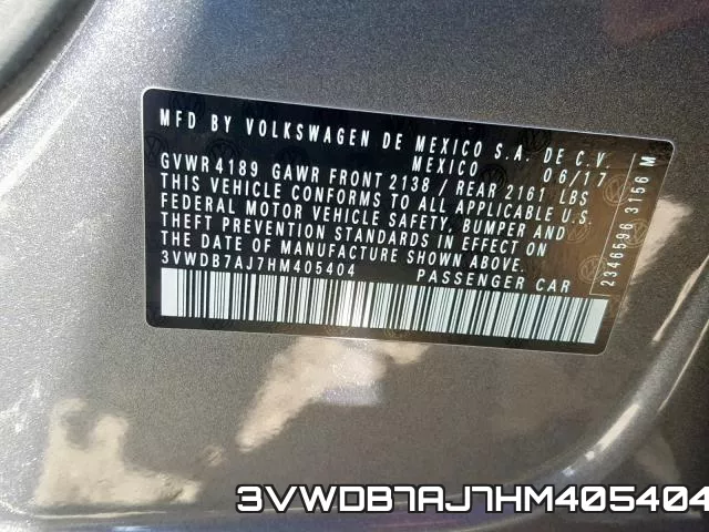 3VWDB7AJ7HM405404 фото 2
