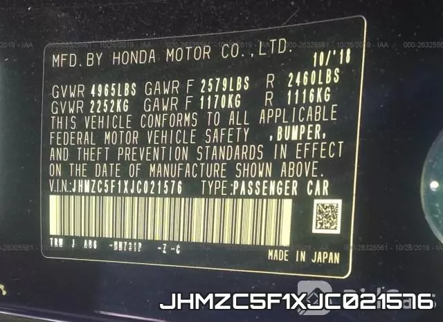 JHMZC5F1XJC021576 фото 10