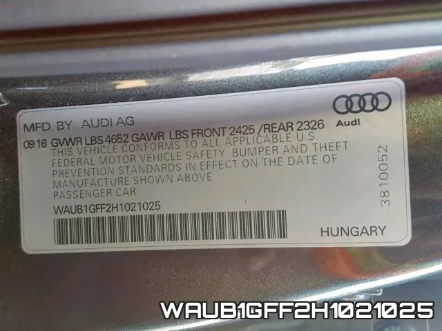 WAUB1GFF2H1021025 фото 2
