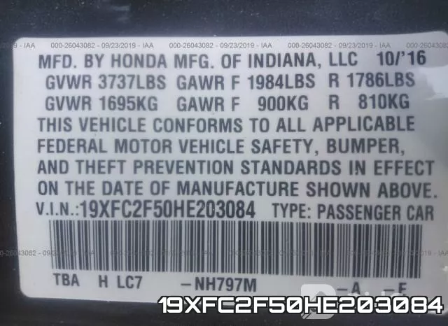 19XFC2F50HE203084 фото 9