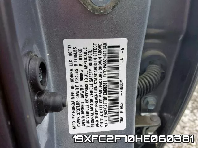 19XFC2F70HE060381 фото 2