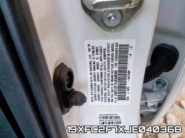 19XFC2F7XJE040368 фото 2