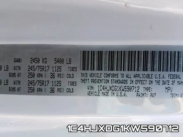 1C4HJXDG1KW590712 фото 2