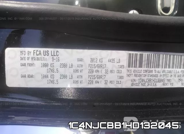 1C4NJCBB1HD132045 фото 10