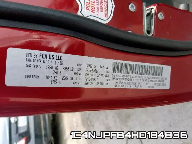 1C4NJPFB4HD184836 фото 2
