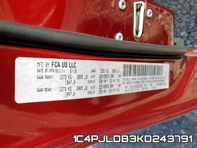 1C4PJLDB3KD243791 фото 2