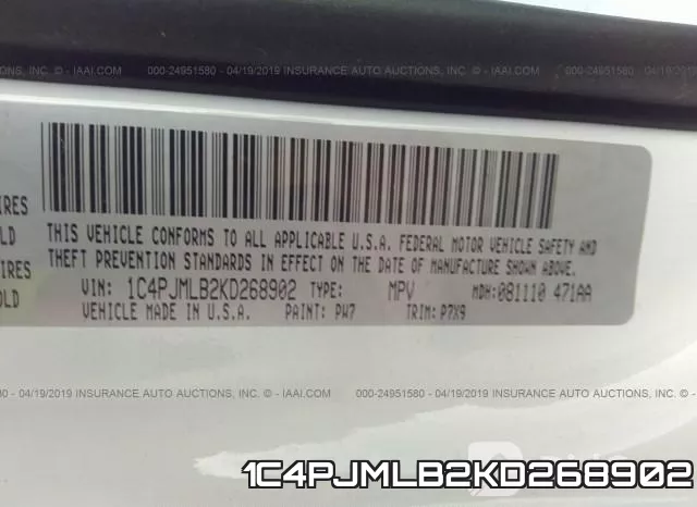 1C4PJMLB2KD268902 фото 9