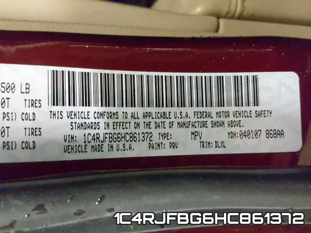 1C4RJFBG6HC861372 фото 2