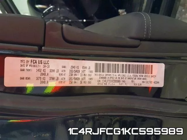 1C4RJFCG1KC595989 фото 2