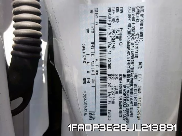 1FADP3E28JL213891 фото 2