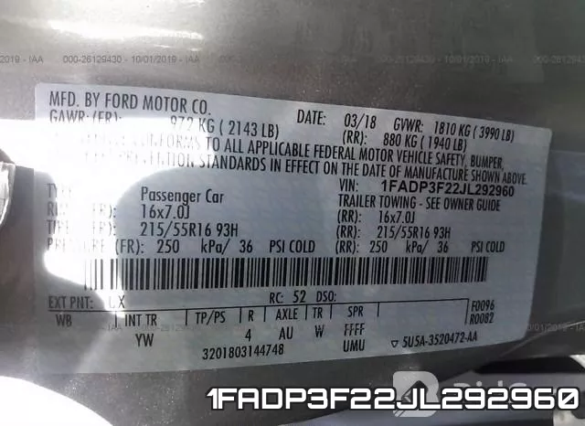 1FADP3F22JL292960 фото 10