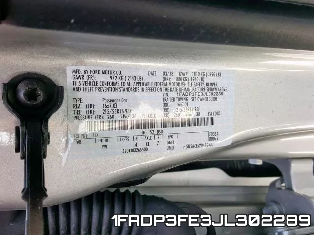 1FADP3FE3JL302289 фото 2