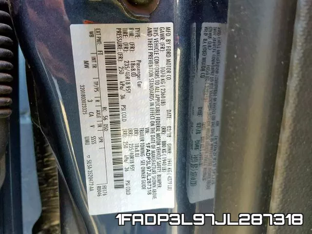 1FADP3L97JL287318 фото 2