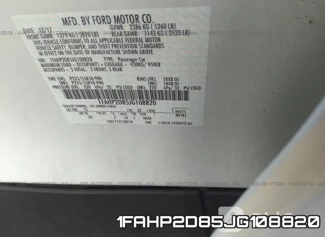 1FAHP2D85JG108820 фото 10
