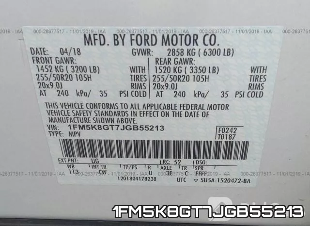 1FM5K8GT7JGB55213 фото 10