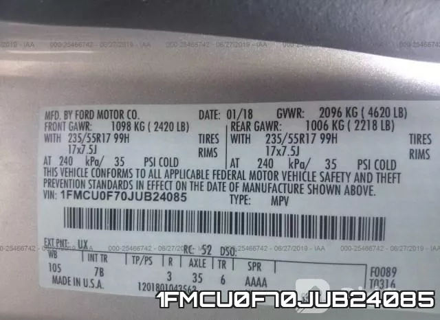1FMCU0F70JUB24085 фото 10