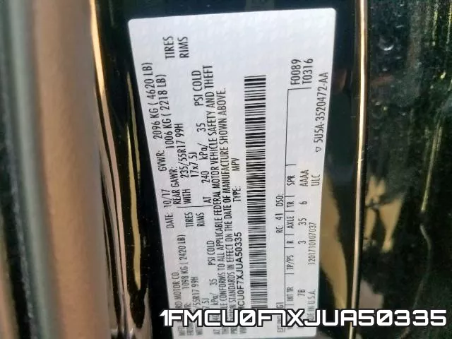 1FMCU0F7XJUA50335 фото 2