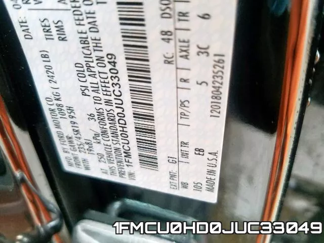 1FMCU0HD0JUC33049 фото 2