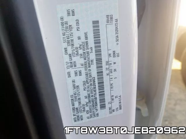 1FT8W3BT0JEB20962 фото 2