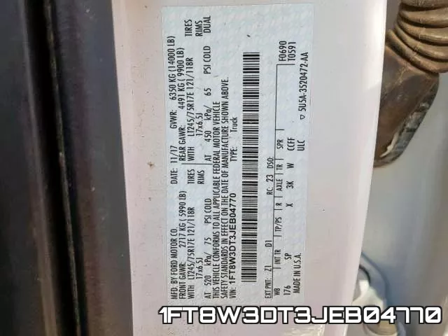 1FT8W3DT3JEB04770 фото 2
