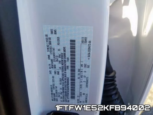 1FTFW1E52KFB94002 фото 2