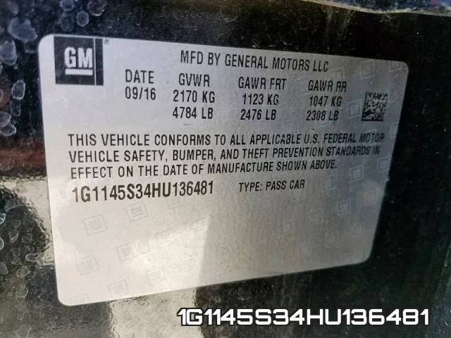 1G1145S34HU136481 фото 2