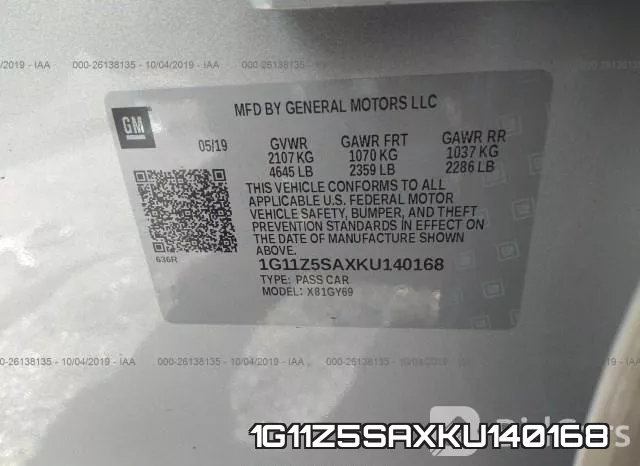1G11Z5SAXKU140168 фото 10