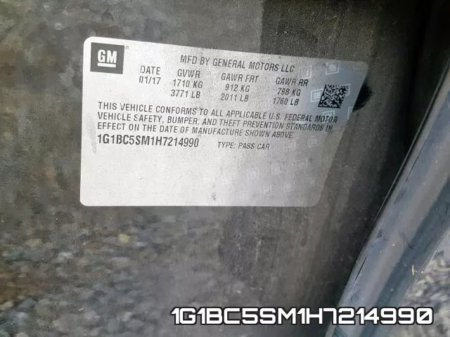 1G1BC5SM1H7214990 фото 2