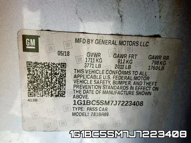 1G1BC5SM7J7223408 фото 2