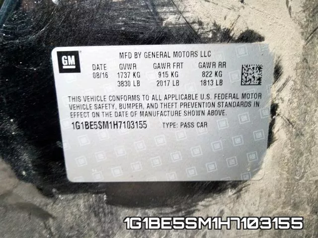 1G1BE5SM1H7103155 фото 2