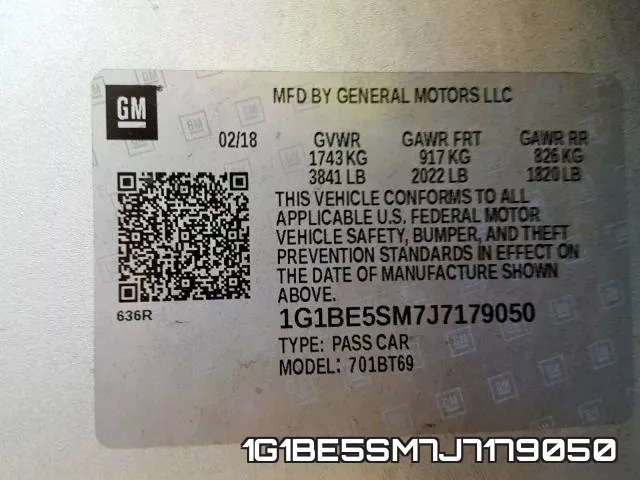 1G1BE5SM7J7179050 фото 2