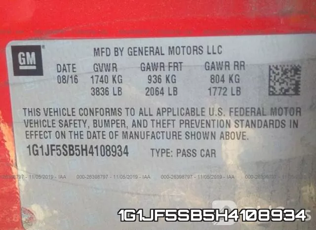 1G1JF5SB5H4108934 фото 10