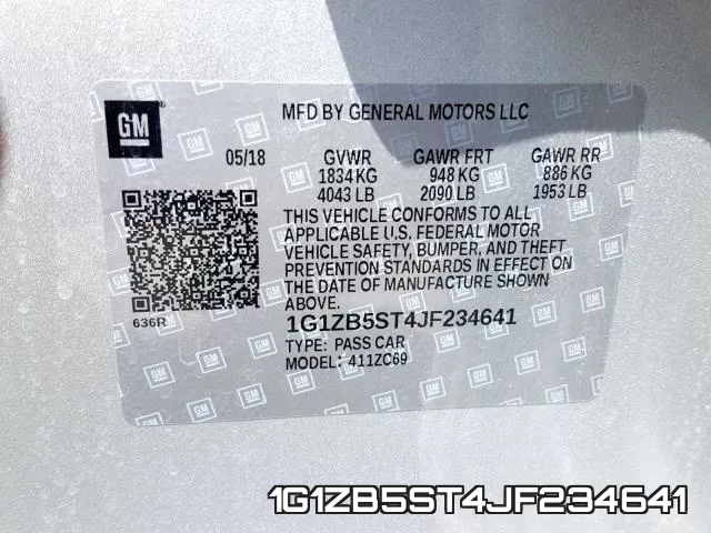 1G1ZB5ST4JF234641 фото 2