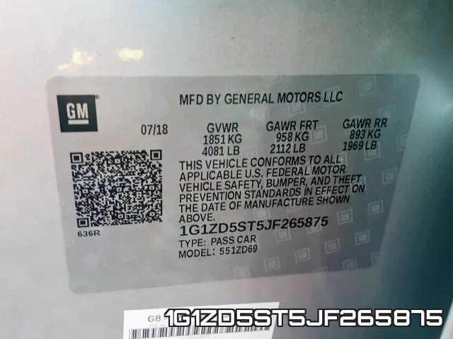 1G1ZD5ST5JF265875 фото 2