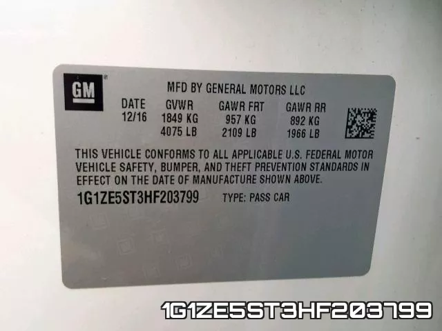 1G1ZE5ST3HF203799 фото 2