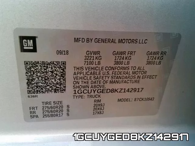 1GCUYGED8KZ142917 фото 2