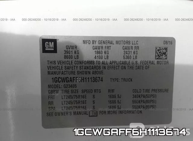 1GCWGAFF6H1113674 фото 10