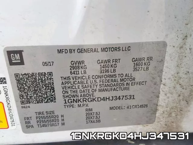1GNKRGKD4HJ347531 фото 2