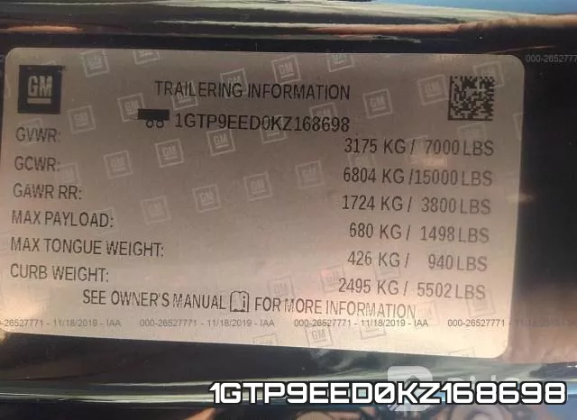 1GTP9EED0KZ168698 фото 9