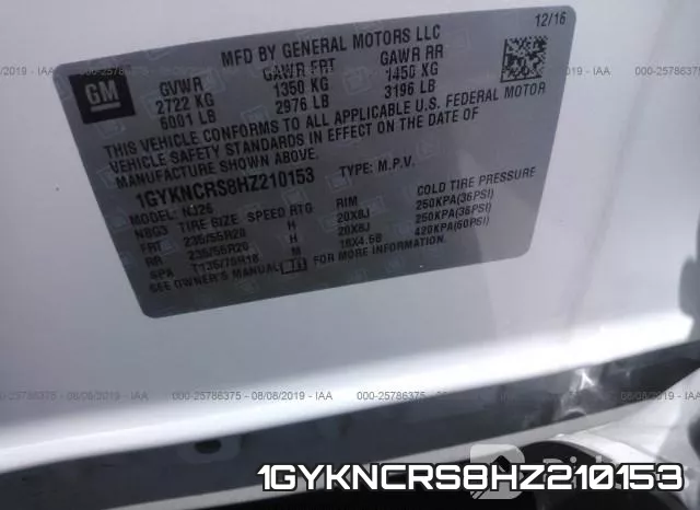 1GYKNCRS8HZ210153 фото 9