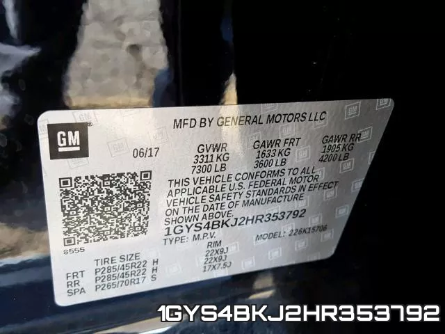 1GYS4BKJ2HR353792 фото 2
