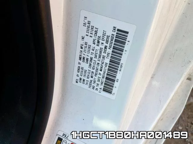 1HGCT1B80HA001489 фото 2
