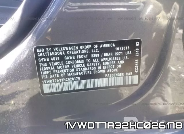1VWDT7A32HC026178 фото 9