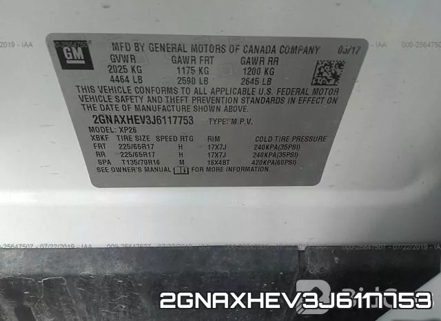 2GNAXHEV3J6117753 фото 10