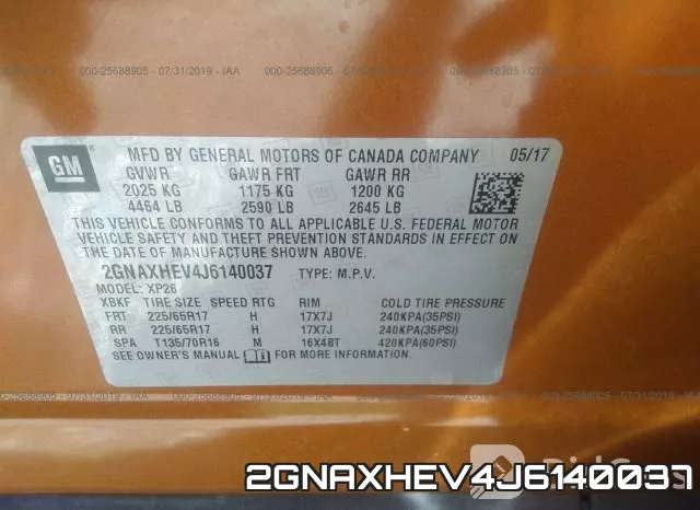 2GNAXHEV4J6140037 фото 10