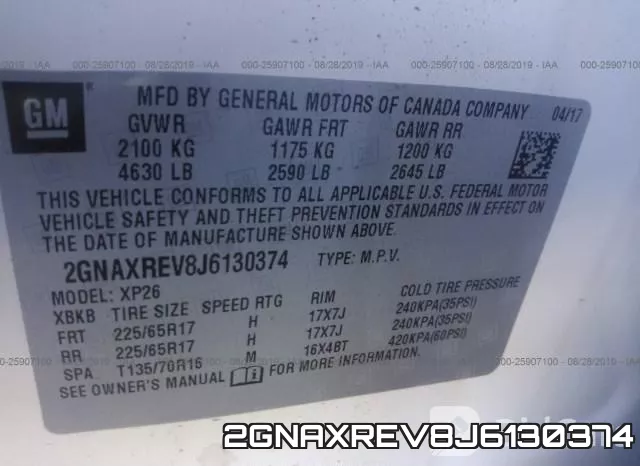 2GNAXREV8J6130374 фото 10